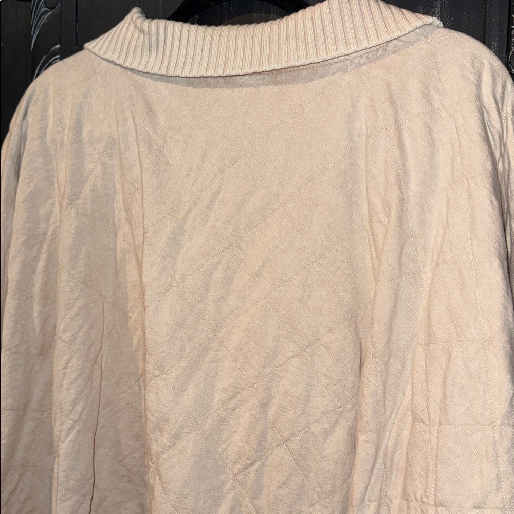 Free People Fp One Shiloh Sweatshirt Pullover Zip Oversized Ribbed sz M beige - Picture 13 of 14